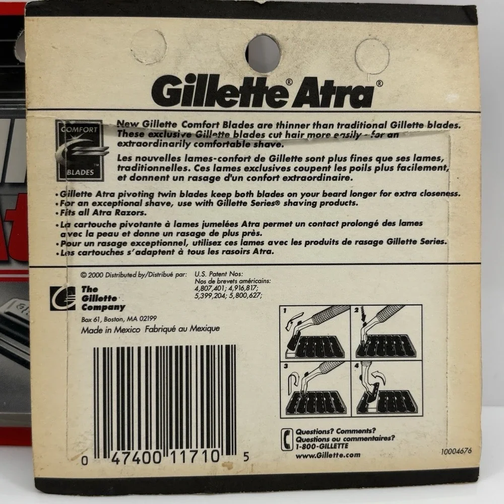 VTG Gillette Atra Razor Cartridges 20 Total Twin Blades 2 Refill Packs NOS 1995